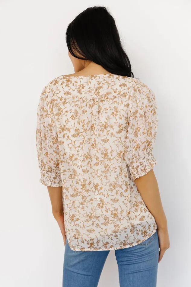 Women Cordova Top Cream Multi Floral Baltic Born Blouses and Shirts