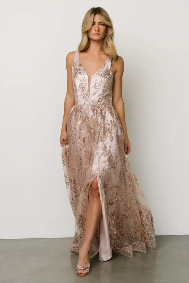 Women Cosette Sequin Shimmer Gown Rose Gold Baltic Born Tulle Styles Women Cosette Sequin Shimmer Gown Rose Gold Baltic Born Tulle Styles