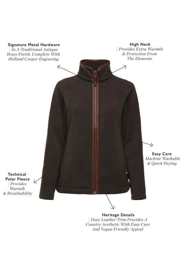 Women Country Fleece Jacket Khaki Holland Cooper Jackets