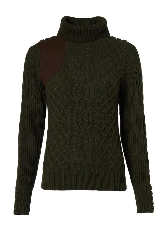 Women Country Roll Neck Knit Forest Green Holland Cooper Knitwear Women Country Roll Neck Knit Forest Green Holland Cooper Knitwear