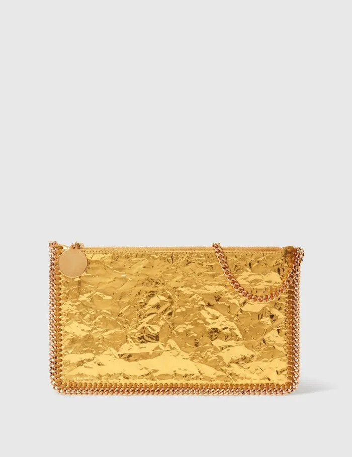 Women Crinkled Metallic Falabella Wallet Crossbody Bag Gold Stella McCartney Mini Bags And Clutches Women Crinkled Metallic Falabella Wallet Crossbody Bag Gold Stella McCartney Mini Bags And Clutches