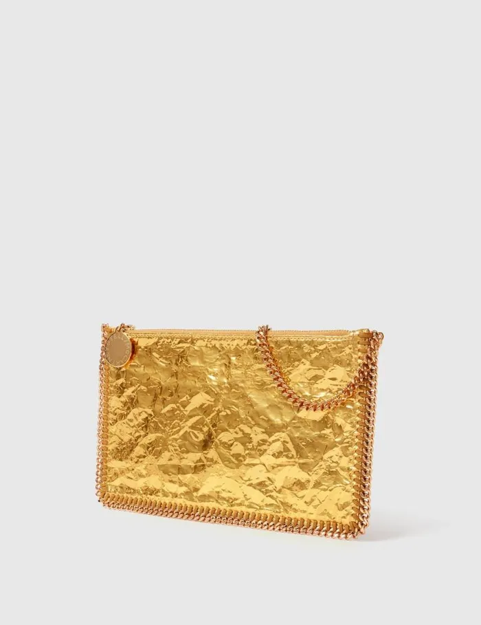 Women Crinkled Metallic Falabella Wallet Crossbody Bag Gold Stella McCartney Mini Bags And Clutches Women Crinkled Metallic Falabella Wallet Crossbody Bag Gold Stella McCartney Mini Bags And Clutches