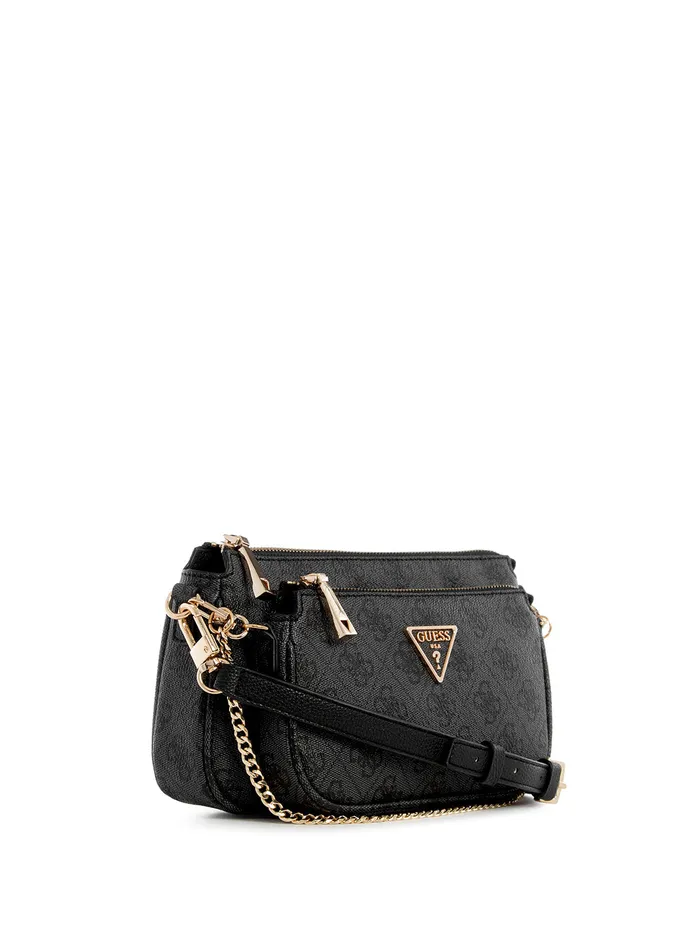 Women Crossbody GUESS Coal Logo Noelle Double Crossbody Bag