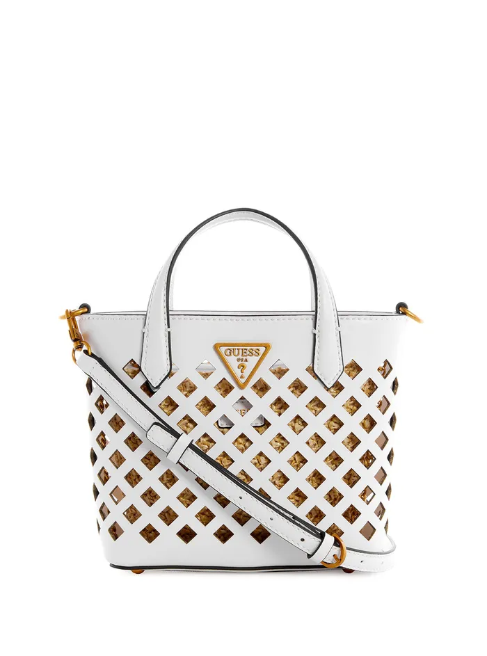 Women Crossbody GUESS White Aqua Mini Tote Bag Women Crossbody GUESS White Aqua Mini Tote Bag