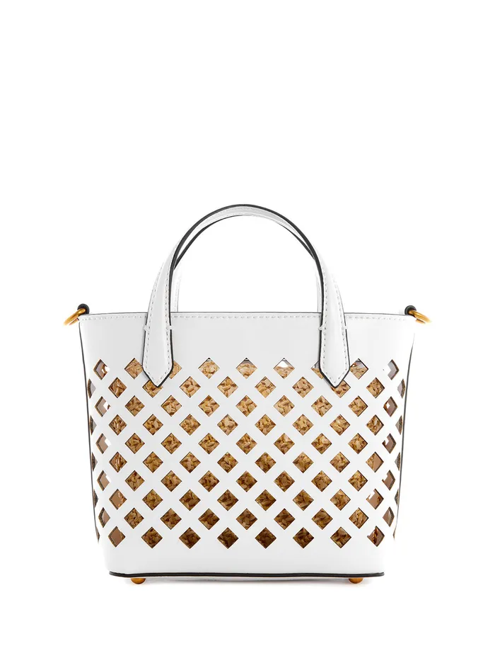 Women Crossbody GUESS White Aqua Mini Tote Bag Women Crossbody GUESS White Aqua Mini Tote Bag