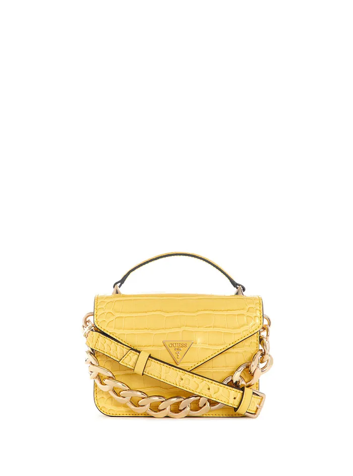Women Crossbody GUESS Yellow Retour Mini Crossbody Bag