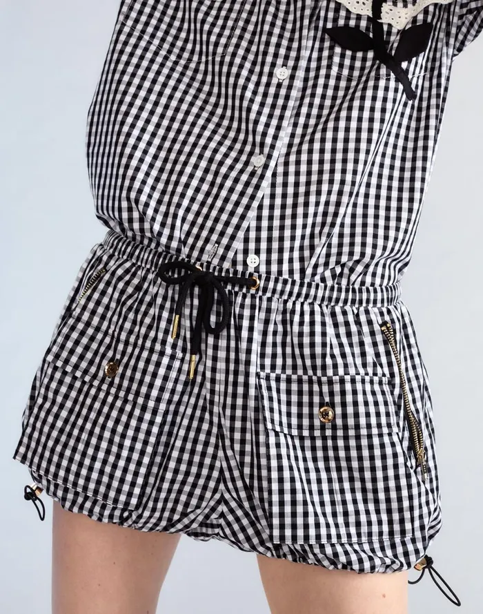Women Cynthia Rowley Bottoms Geneva Gingham Cargo Shorts Bwgnh