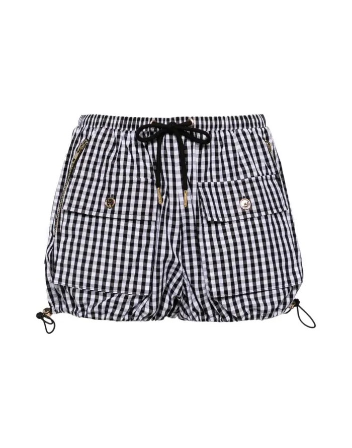 Women Cynthia Rowley Bottoms Geneva Gingham Cargo Shorts Bwgnh