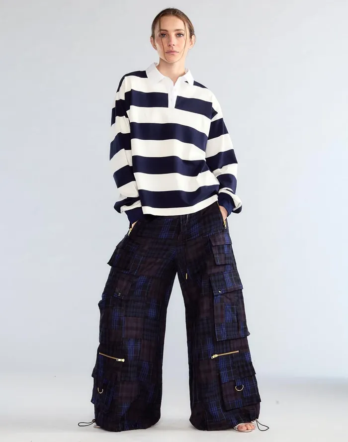 Women Cynthia Rowley Bottoms Madrid Madras Cargo Pants Blue Women Cynthia Rowley Bottoms Madrid Madras Cargo Pants Blue