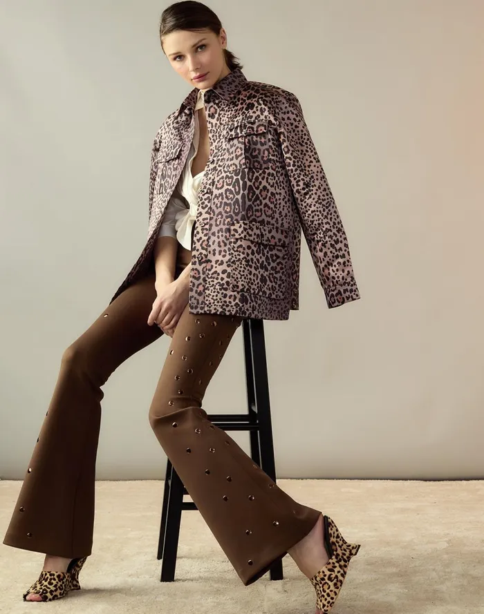 Women Cynthia Rowley Bottoms Studded Bonded Pants Brown Women Cynthia Rowley Bottoms Studded Bonded Pants Brown
