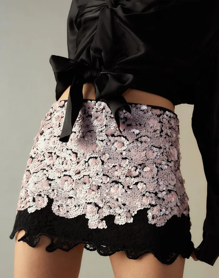Women Cynthia Rowley Bottoms The Cosmo Sequin Skirt Black
