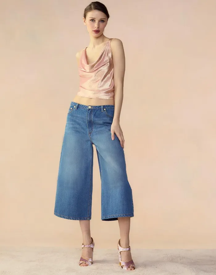 Women Cynthia Rowley Bottoms Tommy Denim Capri Blue