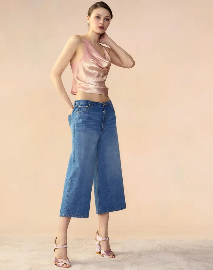 Women Cynthia Rowley Bottoms Tommy Denim Capri Blue
