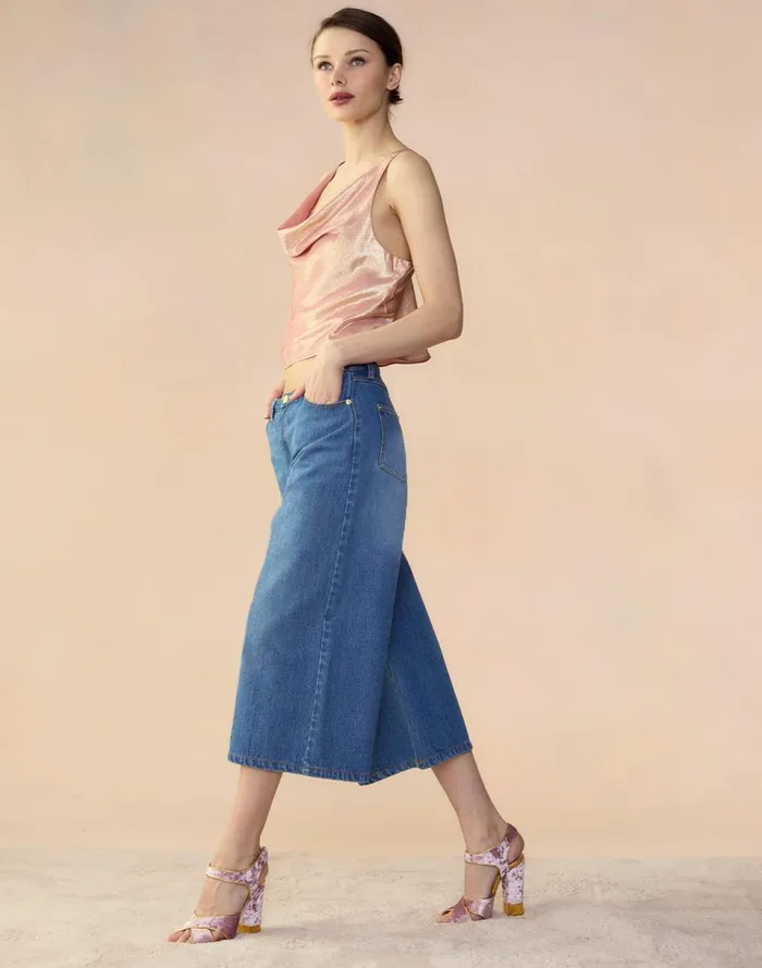 Women Cynthia Rowley Bottoms Tommy Denim Capri Blue