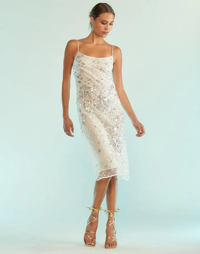 Women Cynthia Rowley Dresses Gisele Beaded Dress White