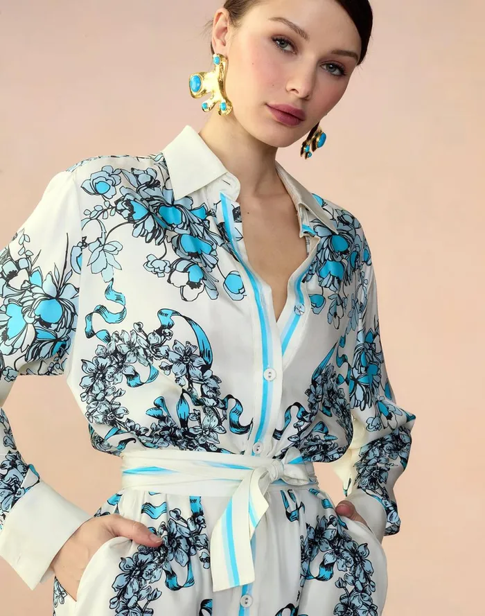 Women Cynthia Rowley Dresses Marseille Shirt Dress Wtblu Women Cynthia Rowley Dresses Marseille Shirt Dress Wtblu