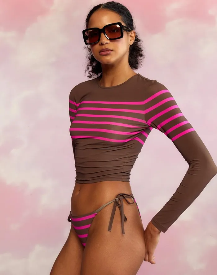 Women Cynthia Rowley Swim Taylor Rashguard Brwpnk Women Cynthia Rowley Swim Taylor Rashguard Brwpnk