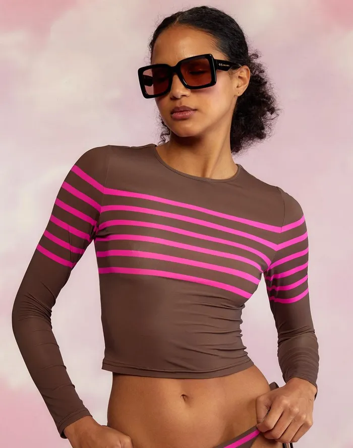Women Cynthia Rowley Swim Taylor Rashguard Brwpnk Women Cynthia Rowley Swim Taylor Rashguard Brwpnk