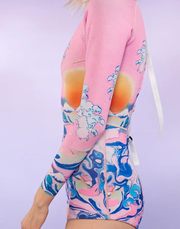 Women Cynthia Rowley Swim Wave Wetsuit Pink