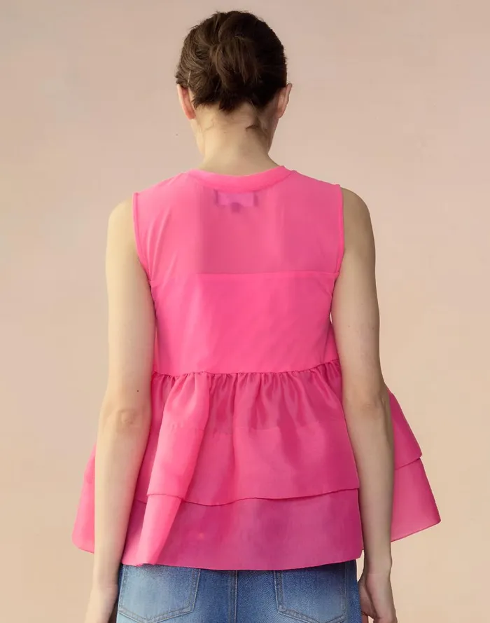 Women Cynthia Rowley Tops Chloe Organza Flower Top Htpnk Women Cynthia Rowley Tops Chloe Organza Flower Top Htpnk