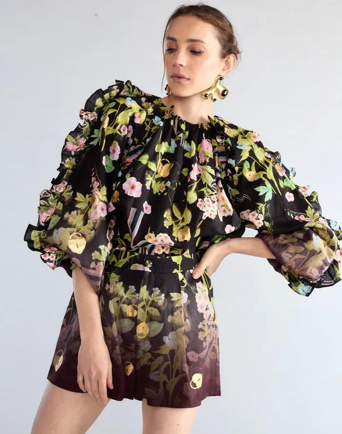 Women Cynthia Rowley Tops Dawn Blouse Black Women Cynthia Rowley Tops Dawn Blouse Black