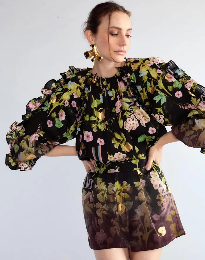 Women Cynthia Rowley Tops Dawn Blouse Black Women Cynthia Rowley Tops Dawn Blouse Black