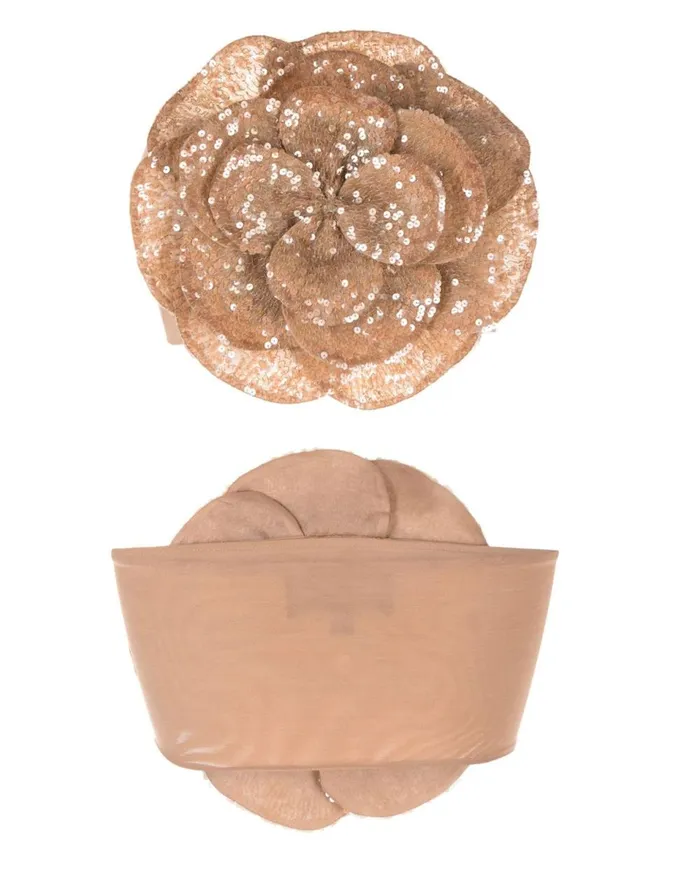 Women Cynthia Rowley Tops Sequin Flower Bandeau Cmlmlt