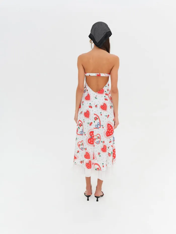 Women Daisy Mae Strapless Midi Dress White For Love and Lemons Dresses
