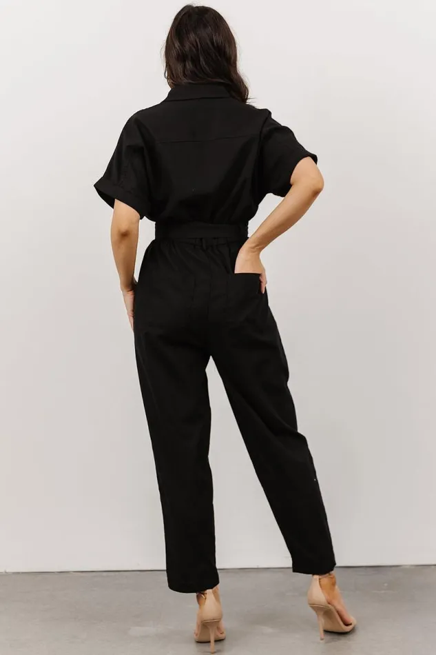 Women Dallas Button Up Jumpsuit Black Baltic Born Jumpsuits and Rompers