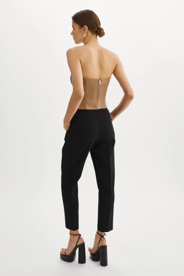 Women DAVINA Leather Bustier Sesame LAMARQUE Tops