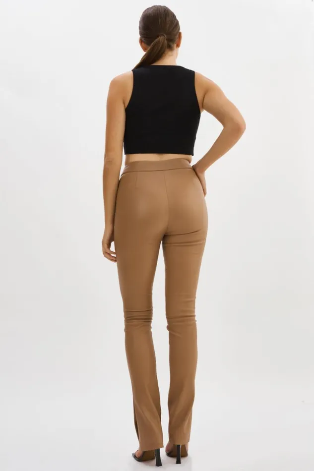 Women DAWN Stretch Leather Pants Sesame LAMARQUE Pants and Shorts