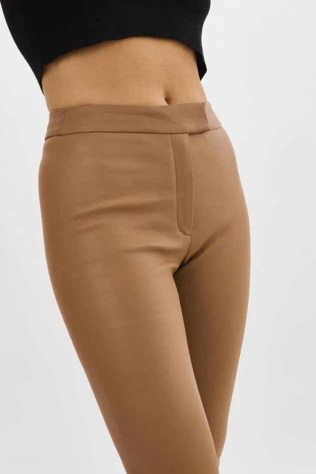 Women DAWN Stretch Leather Pants Sesame LAMARQUE Pants and Shorts