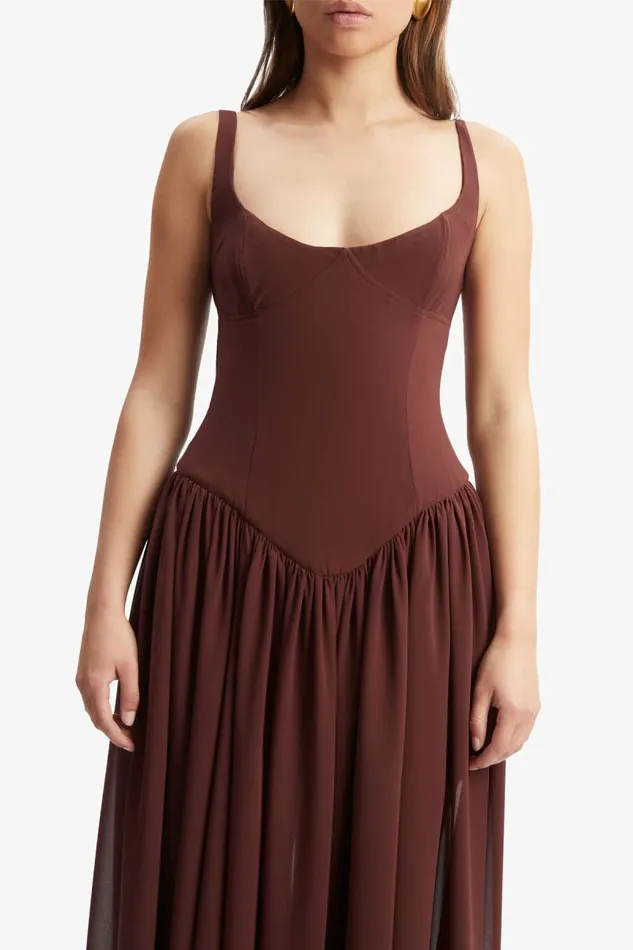 Women Day To Night Dresses Bardot Briann Maxi Dress In Chocolate Chocolate Women Day To Night Dresses Bardot Briann Maxi Dress In Chocolate Chocolate