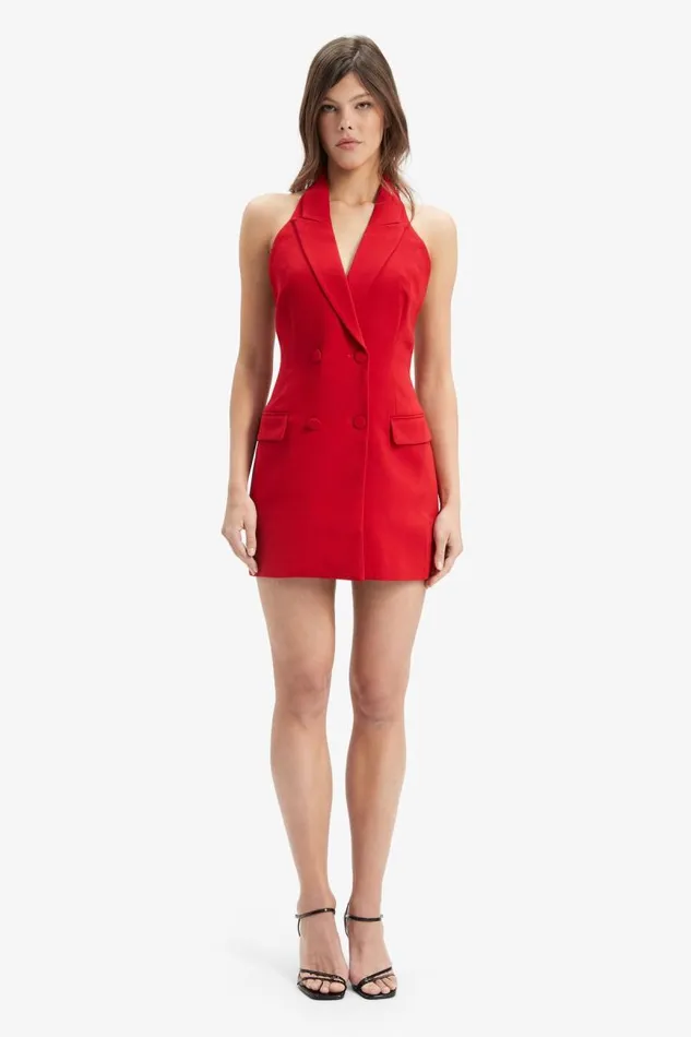Women Day To Night Dresses Bardot Freya Vest Mini Dress In Deep Red Deep Red