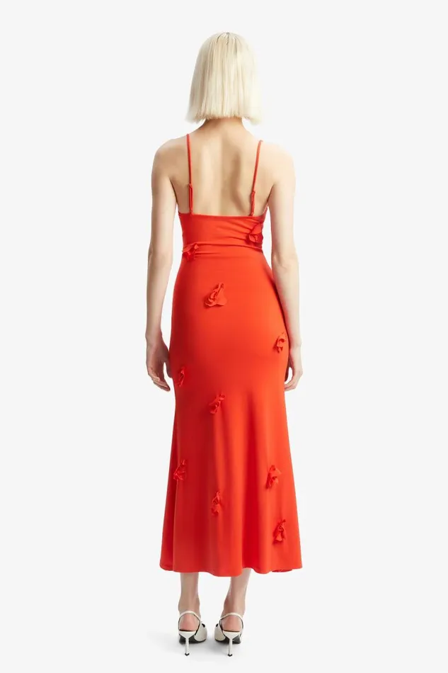 Women Day To Night Dresses Bardot Lanae Maxi Dress In Fire Red Fire Red