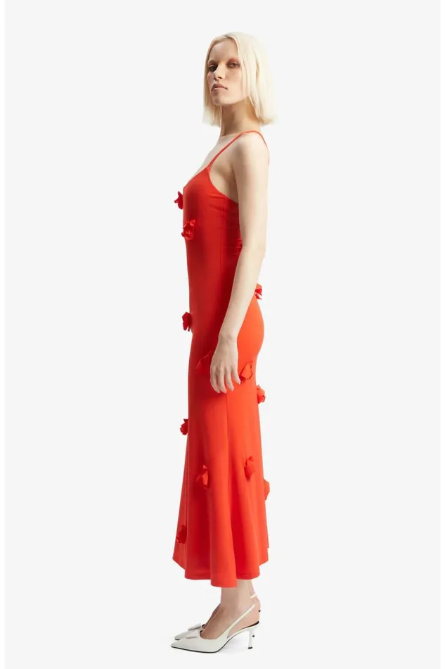 Women Day To Night Dresses Bardot Lanae Maxi Dress In Fire Red Fire Red