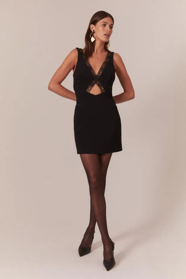 Women Day To Night Dresses Bardot Marzanna Lace Mini Dress In Black Black