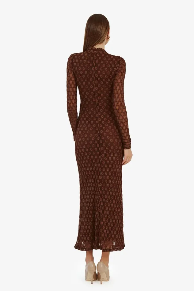 Women Day To Night Dresses Bardot Ola Long Sleeve Midi Dress In Chocolate Chocolate Women Day To Night Dresses Bardot Ola Long Sleeve Midi Dress In Chocolate Chocolate