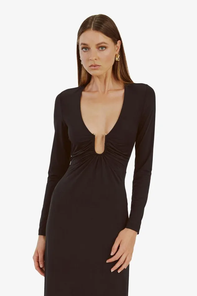 Women Day To Night Dresses Bardot Remmy Maxi Dress In Black Black