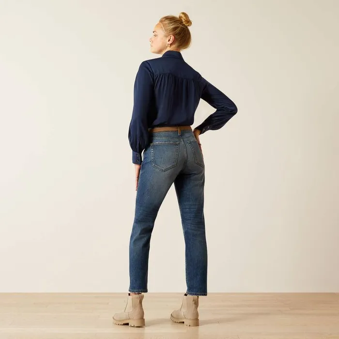 Women Denim Ariat High Rise Bridle Slim Straight Leg Jeans Seattle