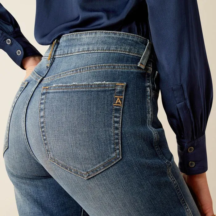 Women Denim Ariat High Rise Bridle Slim Straight Leg Jeans Seattle