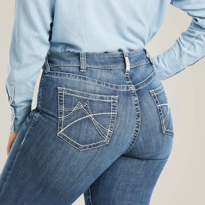 Women Denim Ariat REAL Mid Rise Arrow Gianna Straight Jean Stryker