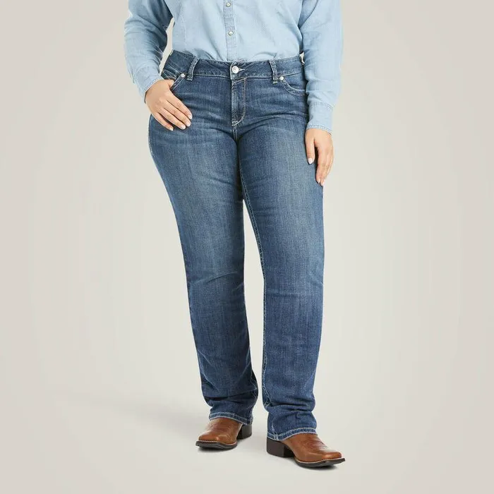 Women Denim Ariat REAL Mid Rise Arrow Gianna Straight Jean Stryker