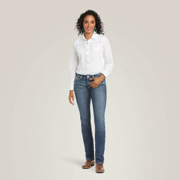 Women Denim Ariat REAL Mid Rise Arrow Gianna Straight Jean Stryker