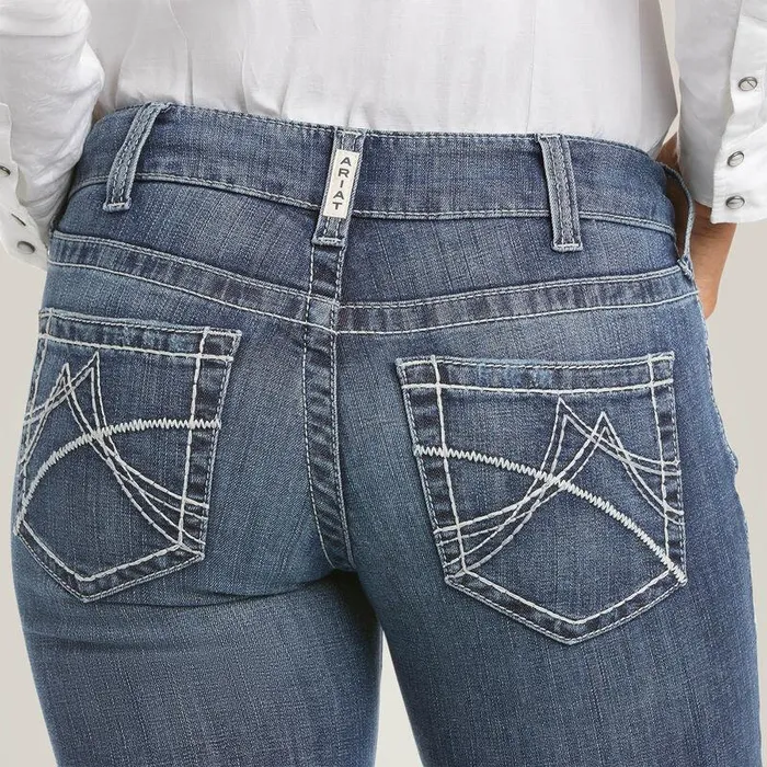 Women Denim Ariat REAL Mid Rise Arrow Gianna Straight Jean Stryker