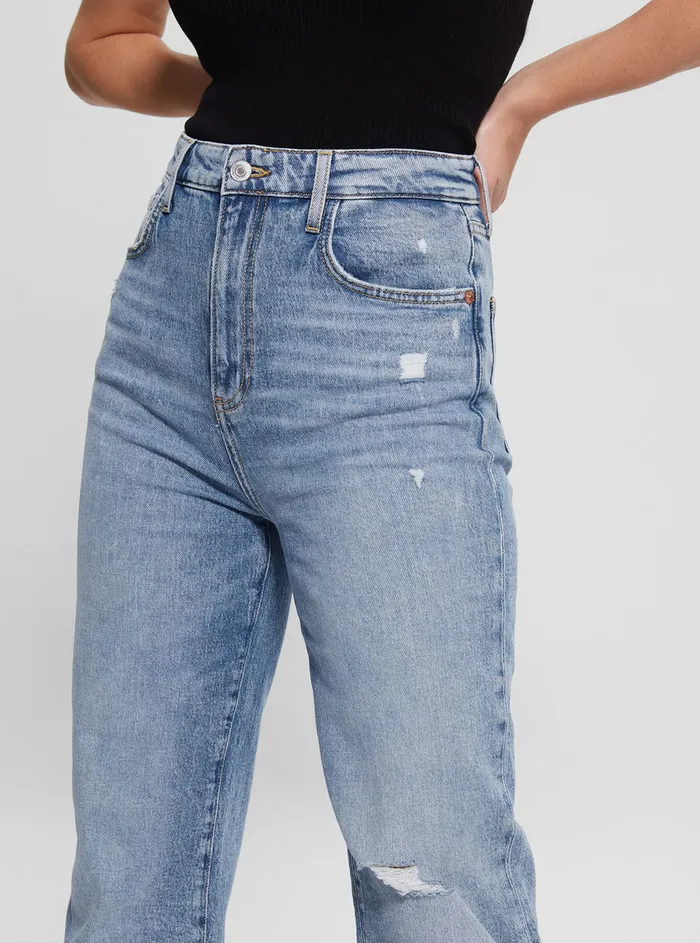 Women Denim GUESS Eco Highrise Melrose Wide Leg Denim Jeans In Target Blue Wash