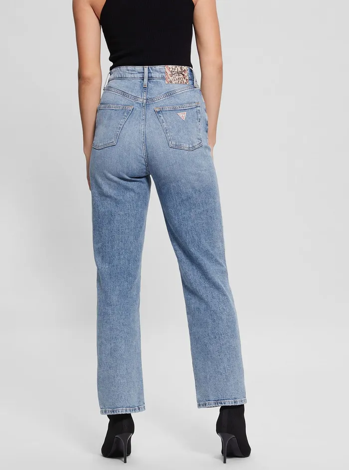 Women Denim GUESS Eco Highrise Melrose Wide Leg Denim Jeans In Target Blue Wash