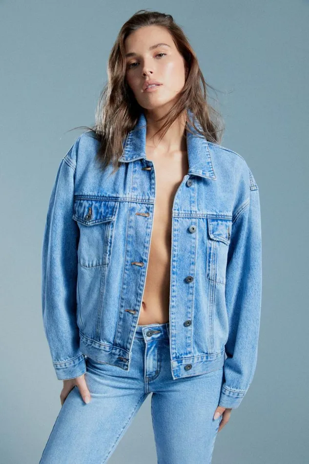 Women Denim Jackets Bardot Relaxed Denim Jacket In Vintage Vintage