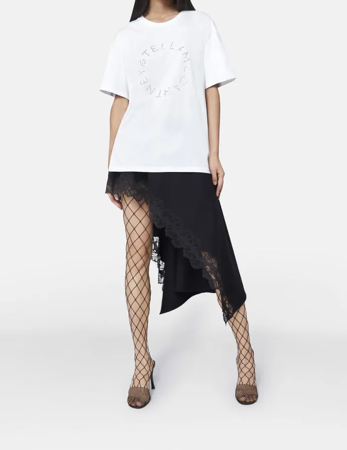 Women Diamant Logo TShirt Pure White Stella McCartney Sweatshirts And TShirts