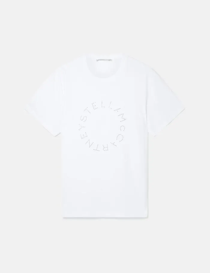 Women Diamant Logo TShirt Pure White Stella McCartney Sweatshirts And TShirts